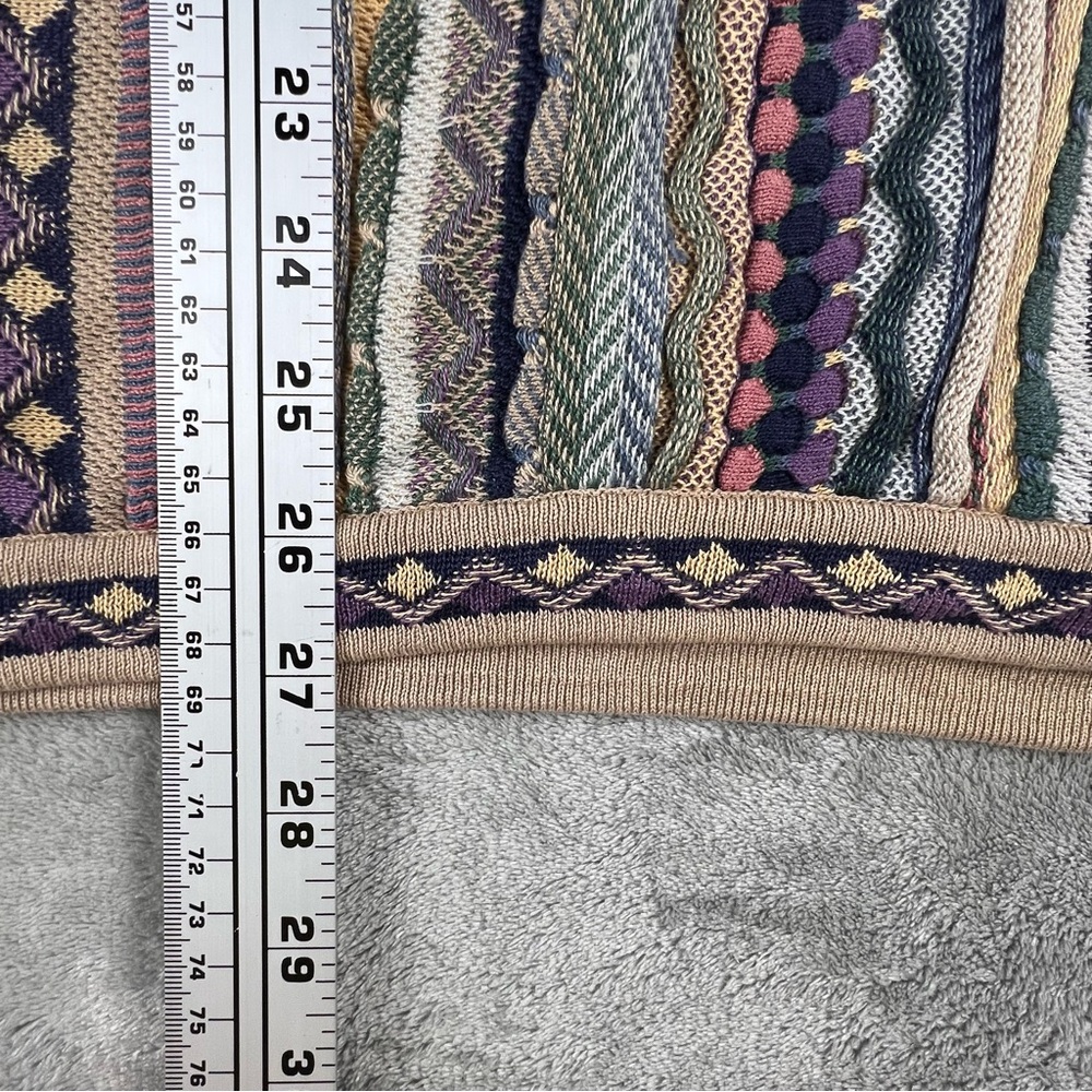 Vintage Tundra Canada 3D Knit Sweater Mens Large Purple Cosby Biggie Coogi Style - Picture 4 of 10